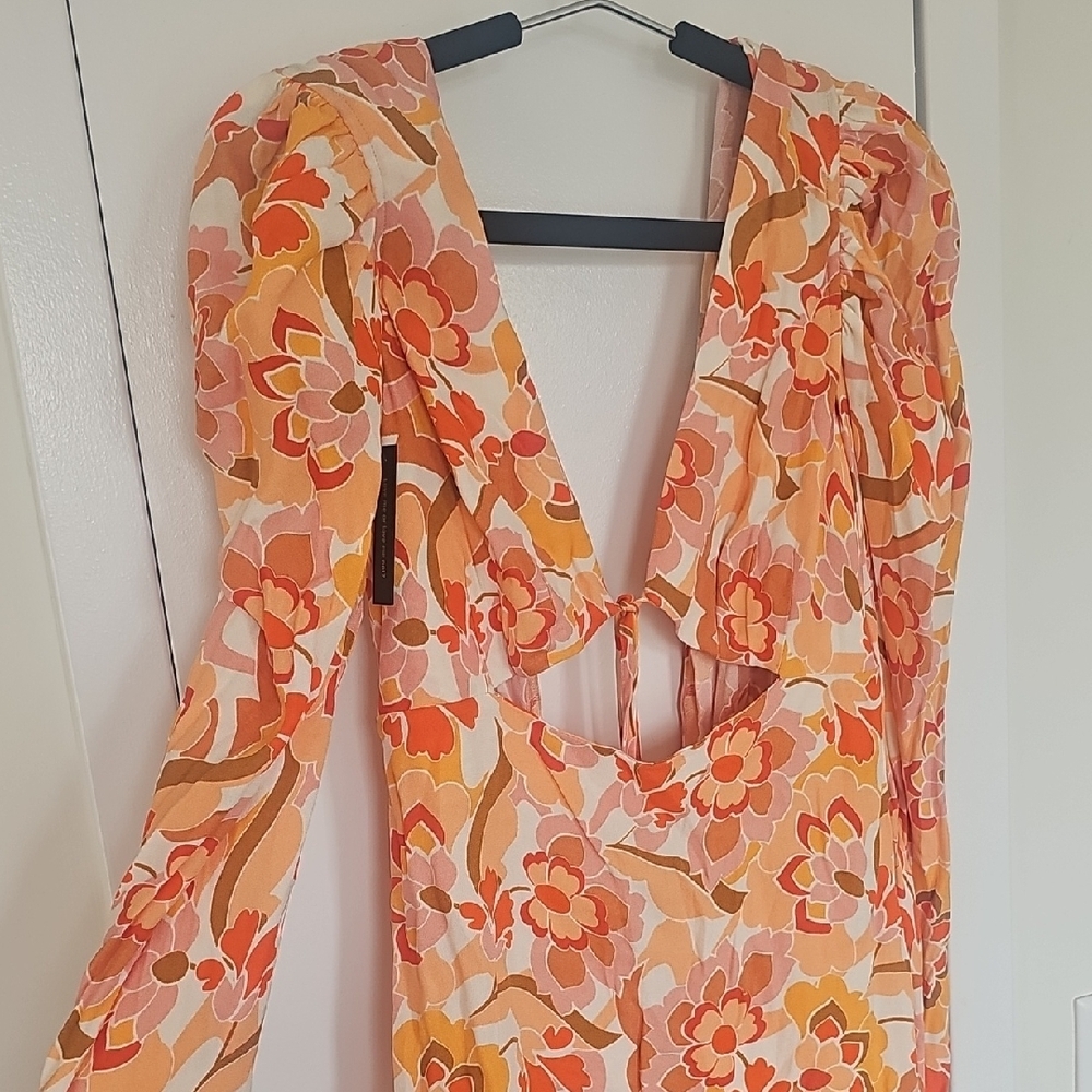 AFRM Floral Orange and Pink Dress